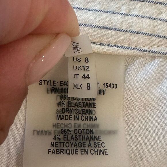 Elie Tahari White & Blue Striped Capri Women's Pants size 8 - Picture 12 of 13